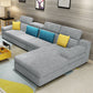 37.40" Tall Modern Linen Sectional Pillow Top Arm Sectional with Adjustable Headrest