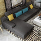 37.40" Tall Modern Linen Sectional Pillow Top Arm Sectional with Adjustable Headrest