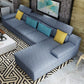 37.40" Tall Modern Linen Sectional Pillow Top Arm Sectional with Adjustable Headrest