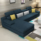 37.40" Tall Modern Linen Sectional Pillow Top Arm Sectional with Adjustable Headrest