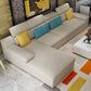 37.40" Tall Modern Linen Sectional Pillow Top Arm Sectional with Adjustable Headrest