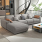 Contemporary Stain-Resistant Faux Leather L-Shape Square Arm Sofa