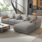 Contemporary Stain-Resistant Faux Leather L-Shape Square Arm Sofa