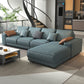 Contemporary Stain-Resistant Faux Leather L-Shape Square Arm Sofa