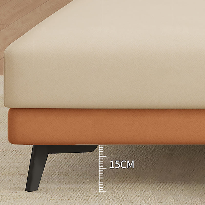 Crème à la coloration contemporaine Bran carré blanc canapé en cuir