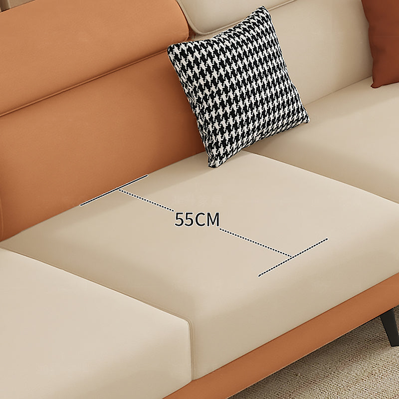 Crème à la coloration contemporaine Bran carré blanc canapé en cuir