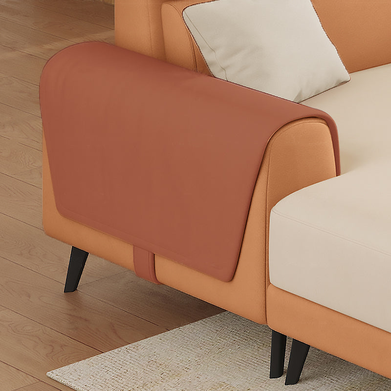 Crème à la coloration contemporaine Bran carré blanc canapé en cuir