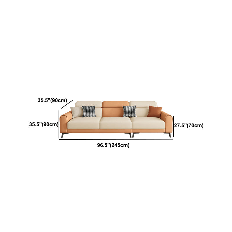 Crème à la coloration contemporaine Bran carré blanc canapé en cuir