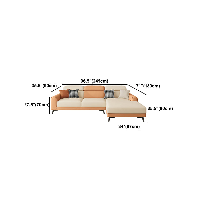 Crème à la coloration contemporaine Bran carré blanc canapé en cuir