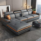 Tufted Pillow Top Arm Sectional Stain Resistant Sectional Gray Faux Leather 132"L x 71"W x 35"H Left Sponge Clearhalo 'furn' 'furn_sectionals' 'Furniture' 'Living Room Furniture' 'Sectionals' 5469428
