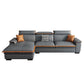 Tufted Pillow Top Arm Sectional Stain Resistant Sectional Gray Faux Leather 104"L x 71"W x 35"H Left Spring&Latex Clearhalo 'furn' 'furn_sectionals' 'Furniture' 'Living Room Furniture' 'Sectionals' 5469436
