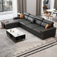 Scandinavian Dark Gray Stationary Square Arm Slipcovered Sofa