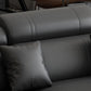 Scandinavian Dark Gray Stationary Square Arm Slipcovered Sofa