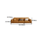 Tan Genuine Leather Sectional/Sofa Square Arm Sectional for Apartment