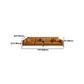 Tan Genuine Leather Sectional/Sofa Square Arm Sectional for Apartment