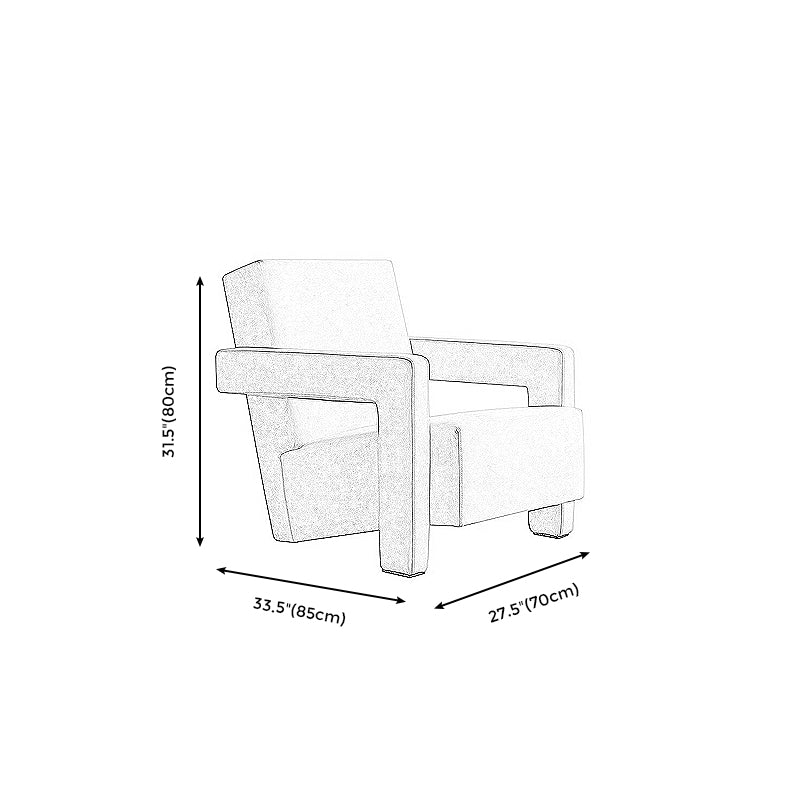 Chaise en velours 27,5 "L x33,4" W x31.4 "H Armes incluses pour salon pour le salon