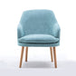 Velvet Chair with Sloped Arms and Basic Four Wooden Legs for Apartment