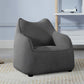 Track Arms Armchair Linen Blend Accent Armchair with Solid Wood Frame, Camel Back