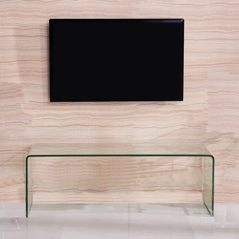 Contemporary Glass Sled Coffee Table Rectangle Cocktail Table Clearhalo 'Coffee & Accent Tables' 'Coffee Tables' 'coffee_tables' 'furn' 'furn_coffee_tables' 'Furniture' 'Living Room Furniture' 5469805