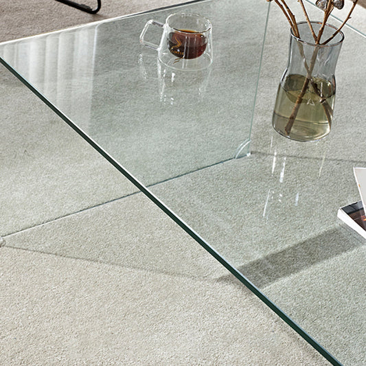 Contemporary Glass Sled Coffee Table Rectangle Cocktail Table Clearhalo 'Coffee & Accent Tables' 'Coffee Tables' 'coffee_tables' 'furn' 'furn_coffee_tables' 'Furniture' 'Living Room Furniture' 5469809