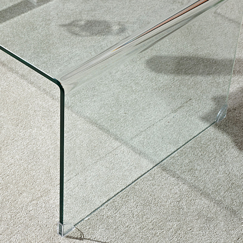 Contemporary Glass Sled Coffee Table Rectangle Cocktail Table Clearhalo 'Coffee & Accent Tables' 'Coffee Tables' 'coffee_tables' 'furn' 'furn_coffee_tables' 'Furniture' 'Living Room Furniture' 5469810