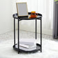 Mid-Century Modern Cross Legs Coffee Table with Round Top in Iron Black Shelves Included Clearhalo 'Coffee & Accent Tables' 'Coffee Tables' 'coffee_tables' 'furn' 'furn_coffee_tables' 'Furniture' 'Living Room Furniture' 5469836