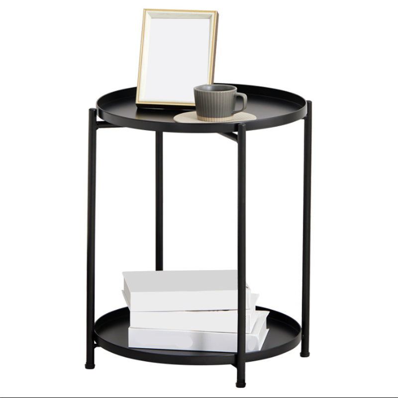 Mid-Century Modern Cross Legs Coffee Table with Round Top in Iron Clearhalo 'Coffee & Accent Tables' 'Coffee Tables' 'coffee_tables' 'furn' 'furn_coffee_tables' 'Furniture' 'Living Room Furniture' 5469841