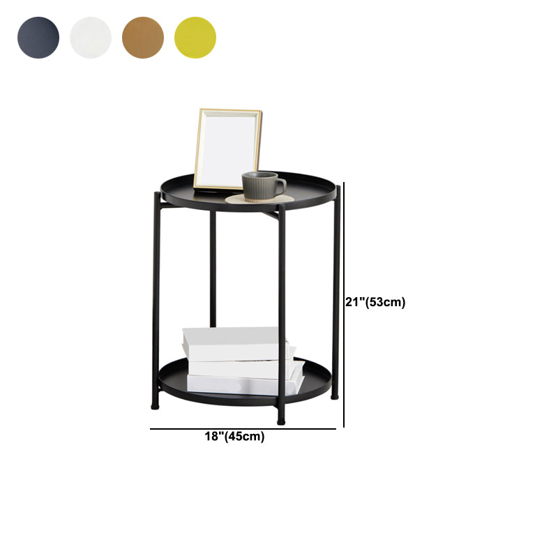 Mid-Century Modern Cross Legs Coffee Table with Round Top in Iron Clearhalo 'Coffee & Accent Tables' 'Coffee Tables' 'coffee_tables' 'furn' 'furn_coffee_tables' 'Furniture' 'Living Room Furniture' 5469847