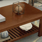 4 Legs Base Design Cocktail Table Wood/brown Pine with Storage Rack Coffee Table Clearhalo 'Coffee & Accent Tables' 'Coffee Tables' 'coffee_tables' 'furn' 'furn_coffee_tables' 'Furniture' 'Living Room Furniture' 5469854