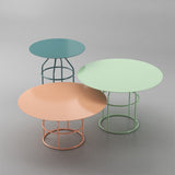 Pink /Schwarz /Gold /Weiß Metallrahmen runder Couchtisch