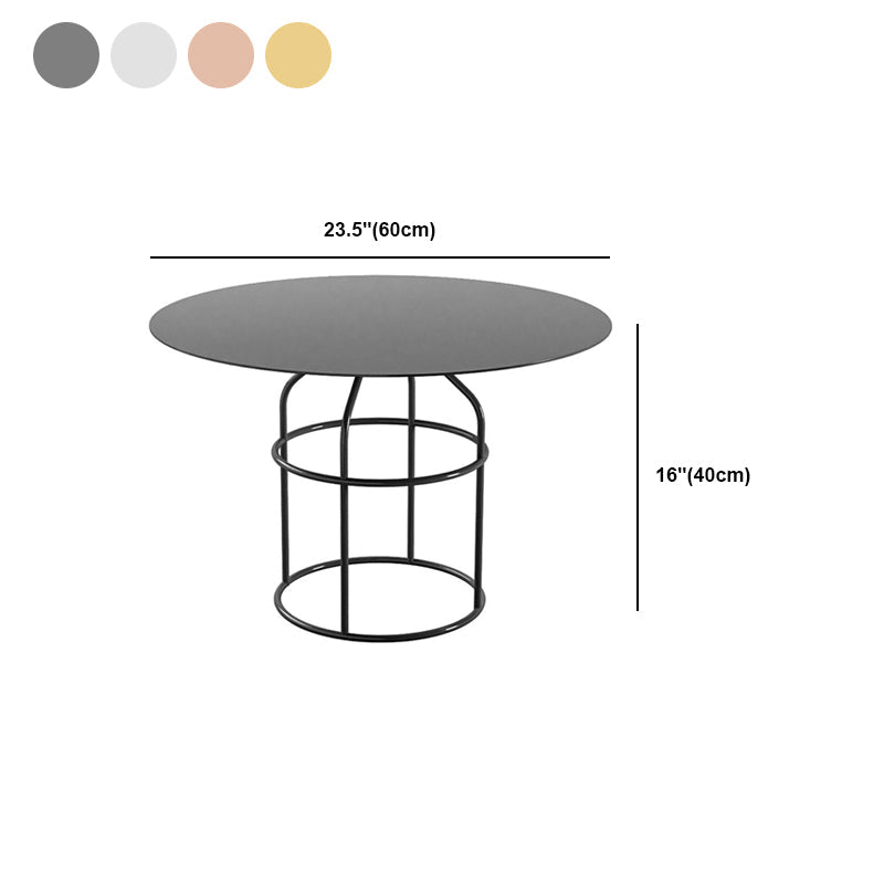 ピンク /ブラック /ゴールド /ホワイトメタルフレームラウンドトップコーヒーテーブル