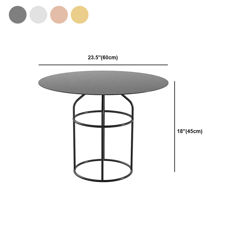 ピンク /ブラック /ゴールド /ホワイトメタルフレームラウンドトップコーヒーテーブル