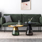 16.5"/20.4" Tall Glass Pedestal Metal Round Tray Top Coffee Table Clearhalo 'Coffee & Accent Tables' 'Coffee Tables' 'coffee_tables' 'furn' 'furn_coffee_tables' 'Furniture' 'Living Room Furniture' 5469932