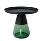 16.5"/20.4" Tall Glass Pedestal Metal Round Tray Top Coffee Table 20"L x 20"W x 20.5"H Green Black Clearhalo 'Coffee & Accent Tables' 'Coffee Tables' 'coffee_tables' 'furn' 'furn_coffee_tables' 'Furniture' 'Living Room Furniture' 5469933