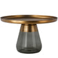 16.5"/20.4" Tall Glass Pedestal Metal Round Tray Top Coffee Table 24"L x 24"W x 16.5"H Gray Gold Clearhalo 'Coffee & Accent Tables' 'Coffee Tables' 'coffee_tables' 'furn' 'furn_coffee_tables' 'Furniture' 'Living Room Furniture' 5469937