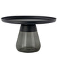 16.5"/20.4" Tall Glass Pedestal Metal Round Tray Top Coffee Table 24"L x 24"W x 16.5"H Gray Black Clearhalo 'Coffee & Accent Tables' 'Coffee Tables' 'coffee_tables' 'furn' 'furn_coffee_tables' 'Furniture' 'Living Room Furniture' 5469944