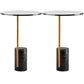 Contemporary Pedestal End Table Round Glass Top Side End Table