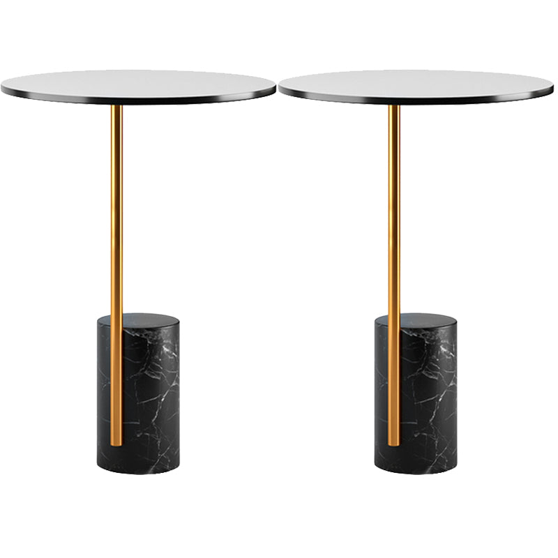Contemporary Pedestal End Table Round Glass Top Side End Table