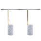 Contemporary Pedestal End Table Round Glass Top Side End Table