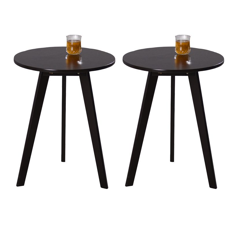 Round Wood Scandinavian Side Table 3 Legs End Table -23.6-In H