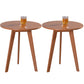 Round Wood Scandinavian Side Table 3 Legs End Table -23.6-In H
