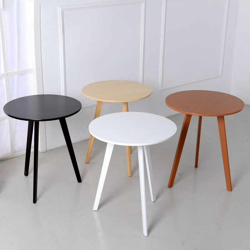 Round Wood Scandinavian Side Table 3 Legs End Table -23.6-In H
