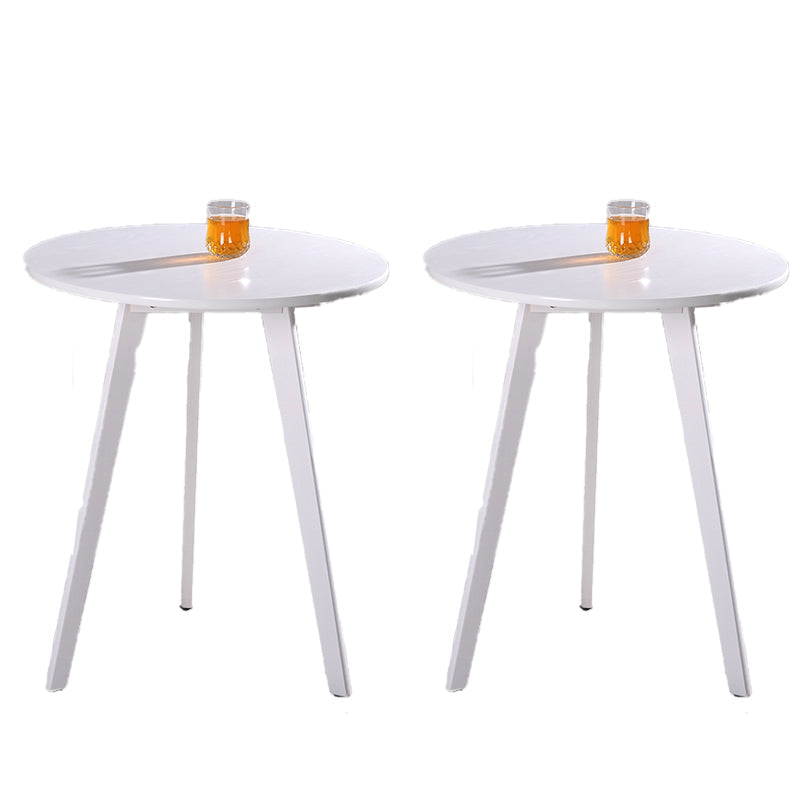 Round Wood Scandinavian Side Table 3 Legs End Table -23.6-In H
