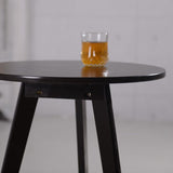 Round Wood Scandinavian Side Table 3 Legs End Table -23.6-In H