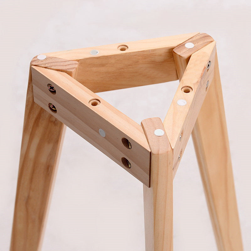 Round Wood Scandinavian Side Table 3 Legs End Table -23.6-In H