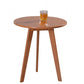 Round Wood Scandinavian Side Table 3 Legs End Table -23.6-In H