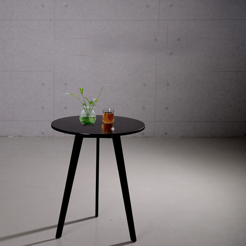 Round Wood Scandinavian Side Table 3 Legs End Table -23.6-In H