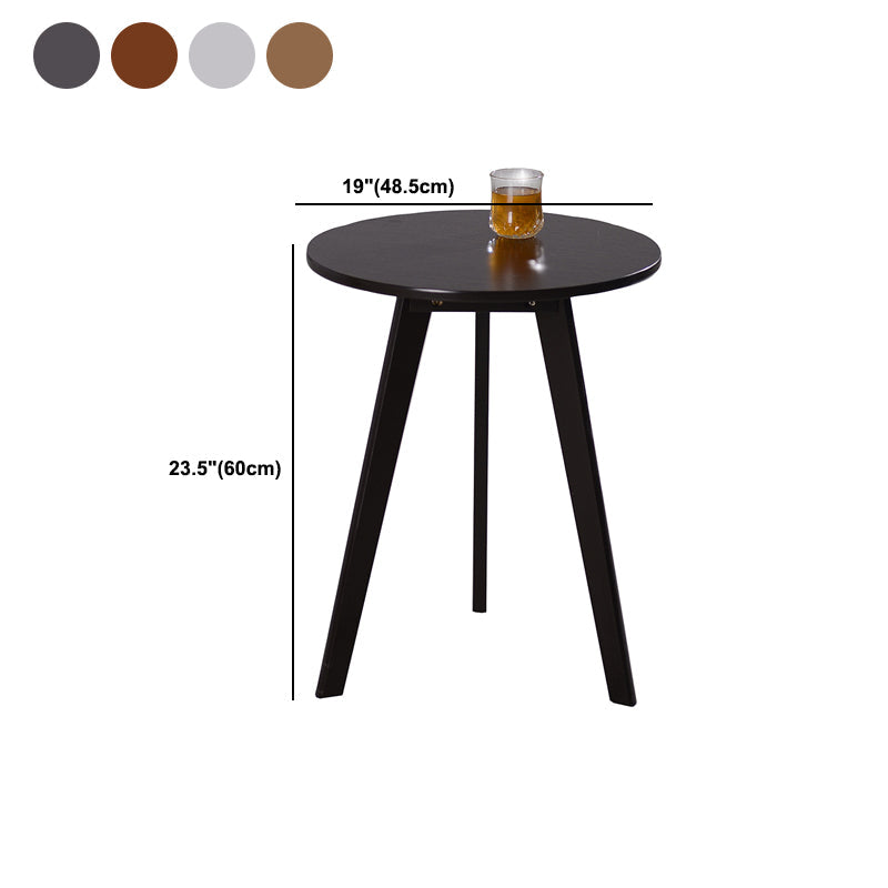 Round Wood Scandinavian Side Table 3 Legs End Table -23.6-In H