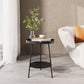 Mid-Century Metal Round Tray Top Side Table 21.6-inch 3 Legs End Table with Shelf