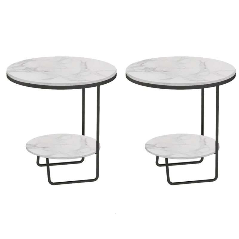 Scaffale per accento il divano in vetro e pietra rotondo e tavolo da tavolo incluso tavolo da estremità - Dia 19.69 "